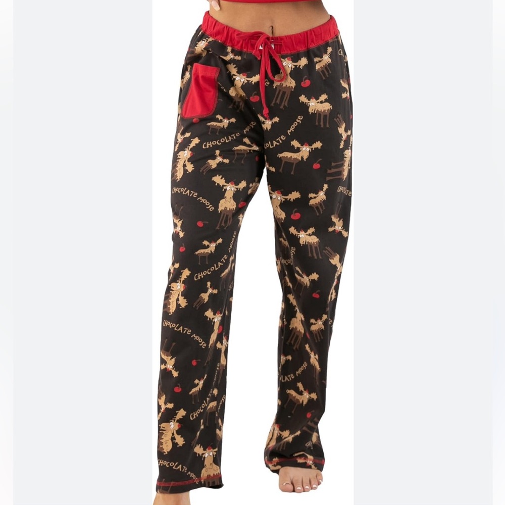 NWT Lazy One Chocolate Moose women’s pajama bottoms